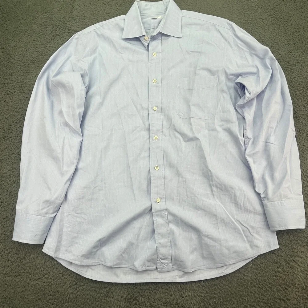 Barney's‎ New York Mens Dress Shirt 15 1/2-34 Blue Long Sleeve Career